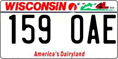 WI license plate 159OAE