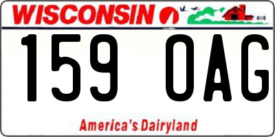 WI license plate 159OAG