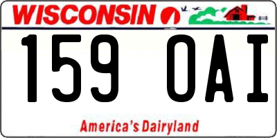 WI license plate 159OAI
