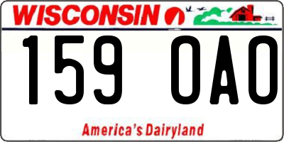 WI license plate 159OAO