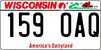 WI license plate 159OAQ