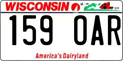 WI license plate 159OAR