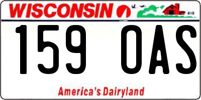 WI license plate 159OAS