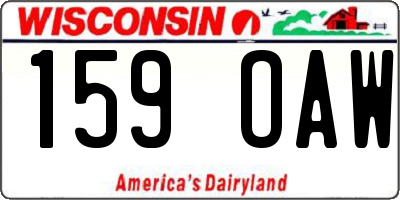 WI license plate 159OAW