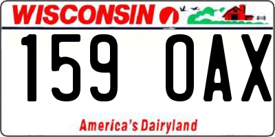 WI license plate 159OAX