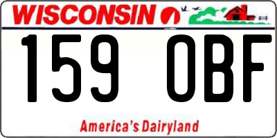 WI license plate 159OBF