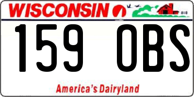 WI license plate 159OBS