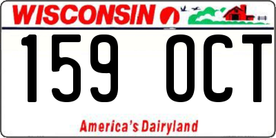 WI license plate 159OCT