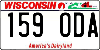 WI license plate 159ODA