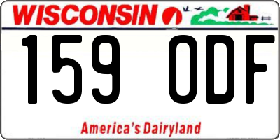 WI license plate 159ODF