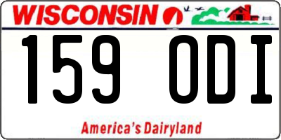 WI license plate 159ODI
