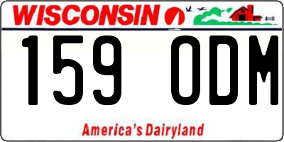 WI license plate 159ODM
