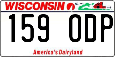 WI license plate 159ODP
