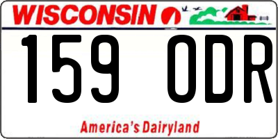 WI license plate 159ODR