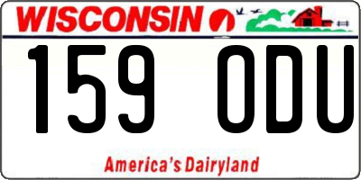 WI license plate 159ODU