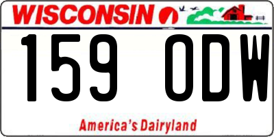 WI license plate 159ODW