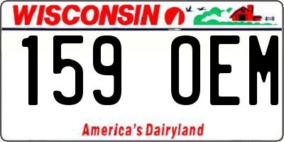 WI license plate 159OEM
