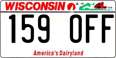 WI license plate 159OFF