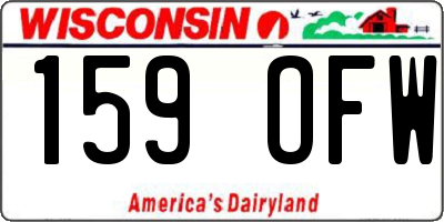 WI license plate 159OFW