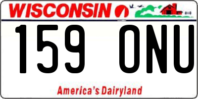 WI license plate 159ONU