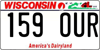 WI license plate 159OUR
