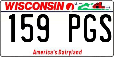 WI license plate 159PGS