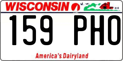 WI license plate 159PHO