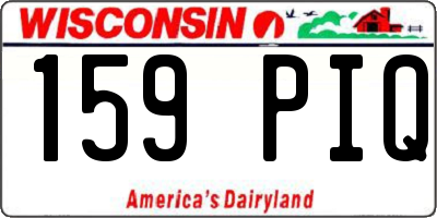 WI license plate 159PIQ
