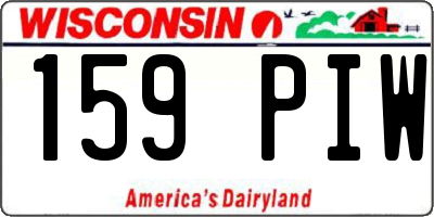 WI license plate 159PIW