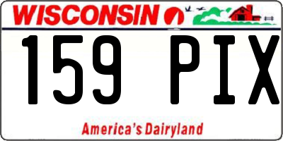 WI license plate 159PIX