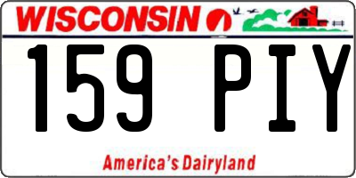 WI license plate 159PIY