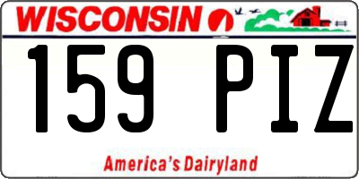 WI license plate 159PIZ