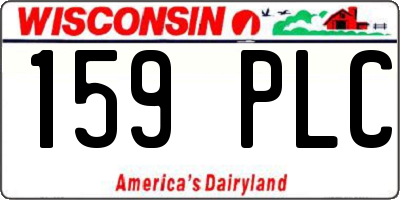 WI license plate 159PLC