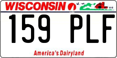WI license plate 159PLF