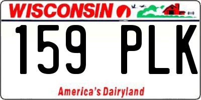 WI license plate 159PLK