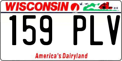 WI license plate 159PLV