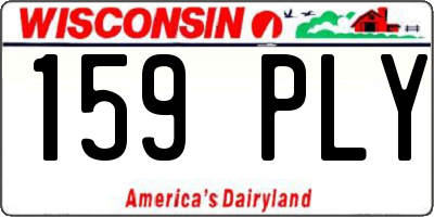 WI license plate 159PLY