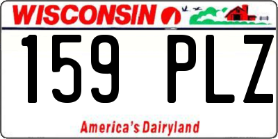 WI license plate 159PLZ