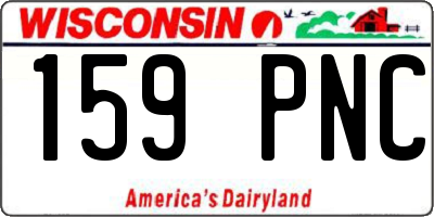 WI license plate 159PNC