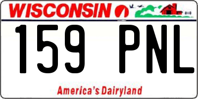 WI license plate 159PNL