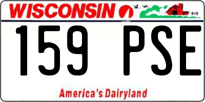 WI license plate 159PSE