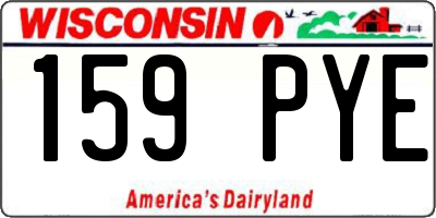WI license plate 159PYE