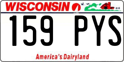 WI license plate 159PYS