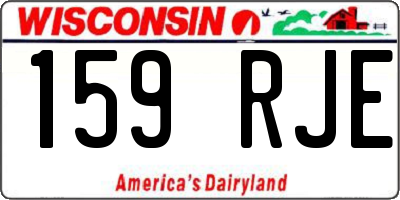 WI license plate 159RJE