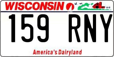 WI license plate 159RNY