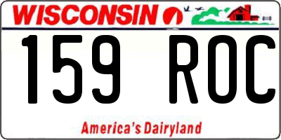 WI license plate 159ROC