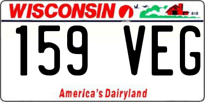 WI license plate 159VEG