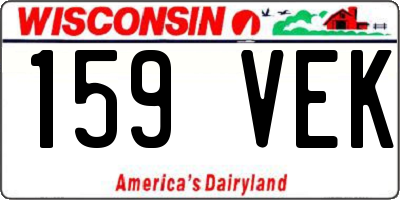 WI license plate 159VEK