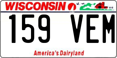 WI license plate 159VEM