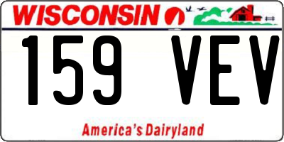 WI license plate 159VEV